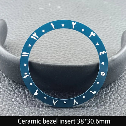 38mm x 30.6mm Sloped Ceramic Bezel GMT and Diving Watch Insert for 40mm Men's Watch Replacement Watch Bezel Inserts