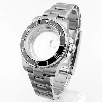    40.5mm sous-montre verre saphir boîtier en métal ajustement NH35/36/38 mouvement ajustement 28.5mm cadran pièces de montre accessoires boîte de montre bande