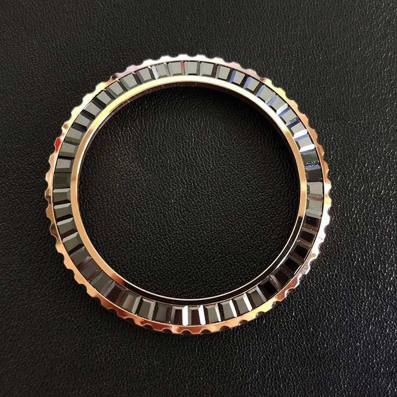 Seiko SKX007/009/SKXA35/SKX171、新型5シリーズSRPD用時計アクセサリー、ローズゴールドクリスタルスティールベゼル