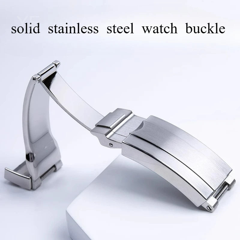 Original folding clasp in 904L stainless steel, for Rolex watch, frosted brushed silver, new Version Submariner 9x9 9x16mm