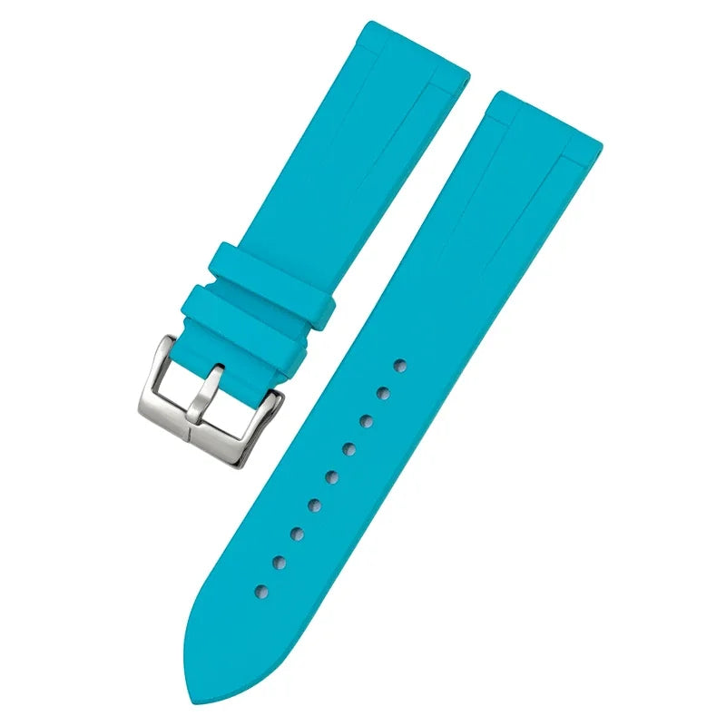 Cinturino per orologio in gomma fluorurata FKM, morbido e impermeabile, 21 mm 22 mm, cinturino di ricambio per orologio subacqueo Blancpain Fifty Fathoms, colori disponibili