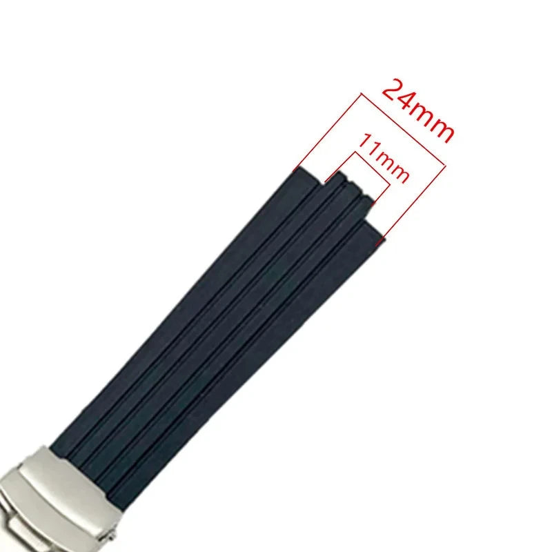 Cinturino in gomma siliconica per orologio Oris Aquis, cinturino impermeabile, cinturino convesso, nero, 7330, 7740, 22x12mm, 24x11mm, 24x12mm