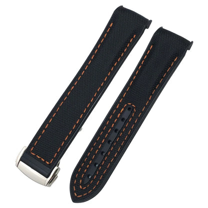 Nuovo cinturino per orologio bicolore adatto per Omega Planet Ocean Seamaster in gomma silicone nylon pelle cinturino per orologio 19mm 20mm 21mm 22mm