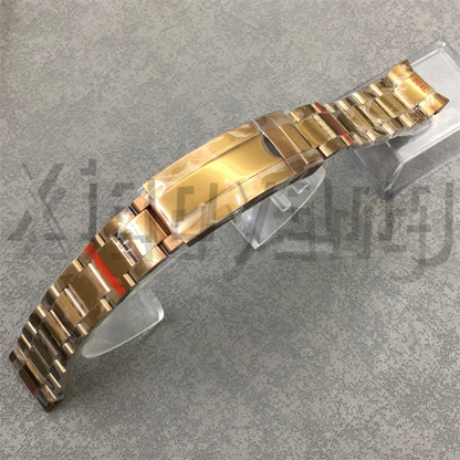 20mm 904L café marron Bronze bracelet de montre glisser boucle pliante huîtres/nouveau Double extrémité lien jubilé hommes bracelet ajustement boîtier de montre de plongée