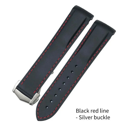 Cinturino per orologio in gomma siliconica, 18mm 19mm 20mm 21mm 22mm, per Omega Seamaster Planet Ocean per orologio Speedmaster Moon, bracciale impermeabile
