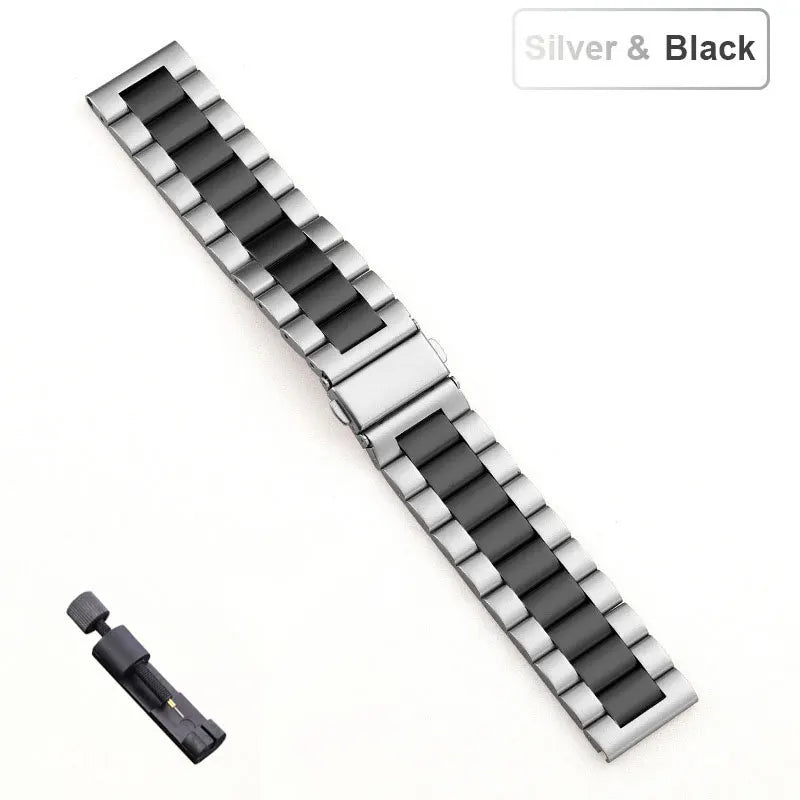 Bracelet en acier inoxydable, 18mm 20mm 22mm, pour Garmin Vivoactive 3 4 4s 5 6, montre Venu 2 2S 3S SQ Forerunner 245, Bracelet en métal