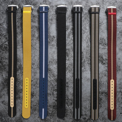 Canvas and Nylon Watch Strap, 20mm 22mm, for Omega X Swatch MoonSwatch, for Seiko, for Men and Women, Sport, Waterproof, Folding Buckle