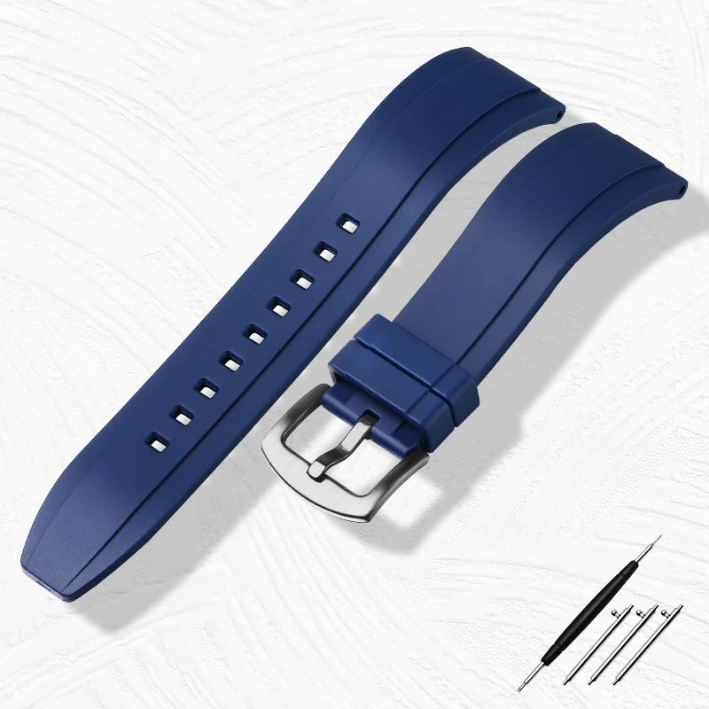 Extended Rubber Watch Strap for Watches, Waterproof Band, Quick Release Bar, Rolex JEAN, Seiko, Tissot, Huawei, 20mm, 22mm