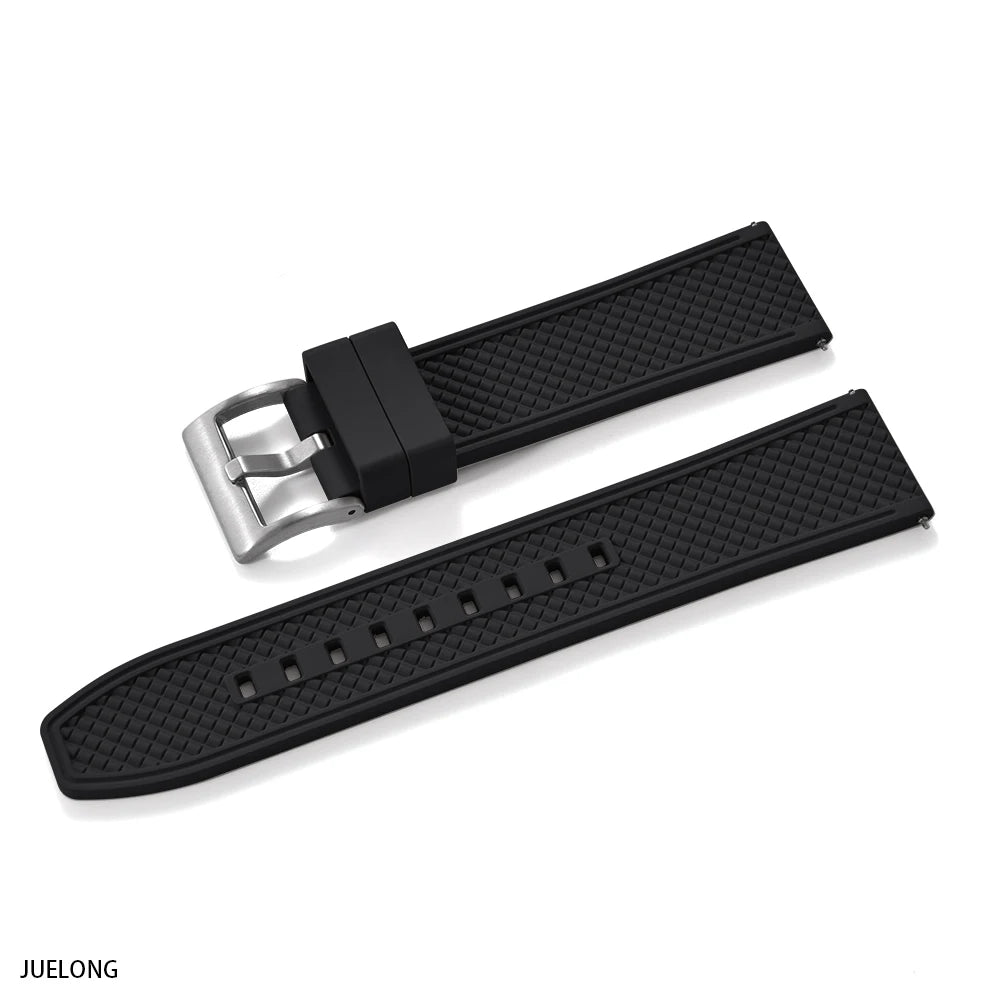 2025 NewFKM Bracelet de montre en caoutchouc 18 mm/20 mm/22 mm/24 mm |   Sangle de plongée à dégagement rapide, étanche, Anti-allergie, pour Seiko/Citizen/Garmin