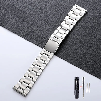Bracciale universale in metallo, 14mm, 16mm, 18mm, 20mm, 22mm, cinturino per orologio in acciaio per Seiko, Omega, fibbia deployante, accessori da uomo