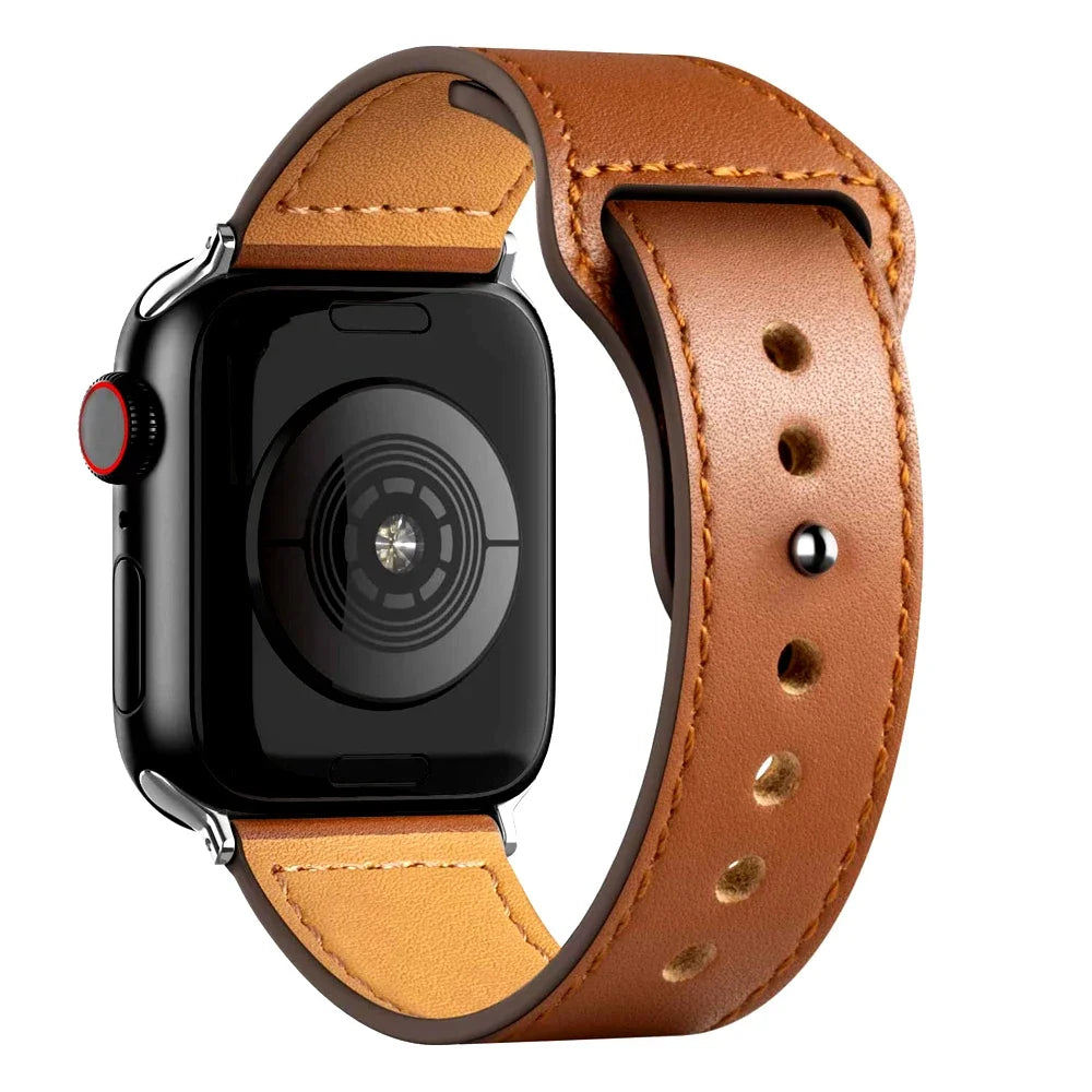 Cinturino in pelle per Apple Watch, Ultra 3, 49mm, 46mm/42mm, 41mm/45mm, 44mm, 40mm, iWatch serie 11 10 9 8 7 4 5 6 se