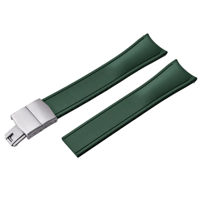 OZE Bracelet de montre en caoutchouc Premium - Courbé / Rapide / Boucle Déployante - à Découper
