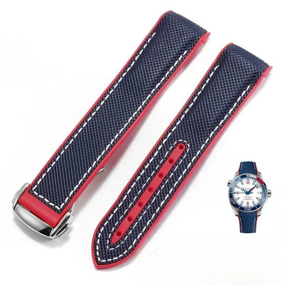 Cinturini per orologi in gomma e silicone, 20 mm 22 mm, per Omega Seamaster 300 Speedmaster, Seiko SKX Aqua Terra AT150 Moon