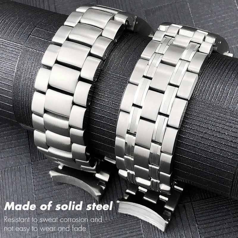 Stainless Steel Watch Bracelet for Omega Seamaster Planet Ocean, Solid Silver Watch Band, Strap Accessories, 20mm, 22mm