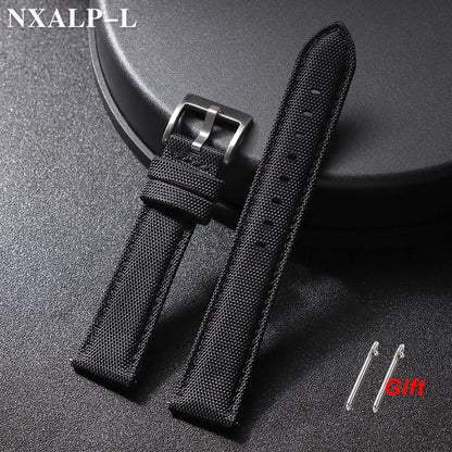 Bracelet de montre en cuir voile de qualité, 20mm 22mm, pour Seiko pour Omega, tissu en Nylon, accessoires de bracelet à dégagement rapide