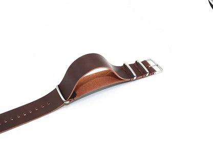 Bracelet de montre NATO ZULU en cuir vintage, bracelet monobloc noir et marron de style militaire, bracelet universel 18 mm 20 mm 22 mm 24 mm