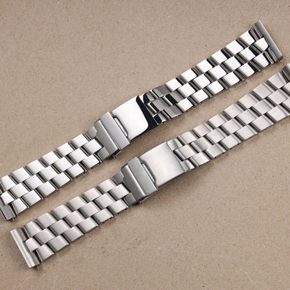 Cinturino per orologio in acciaio inossidabile massiccio spazzolato lucido argento 24mm per Breitling Super Ocean Avenger, bracciale in metallo da uomo