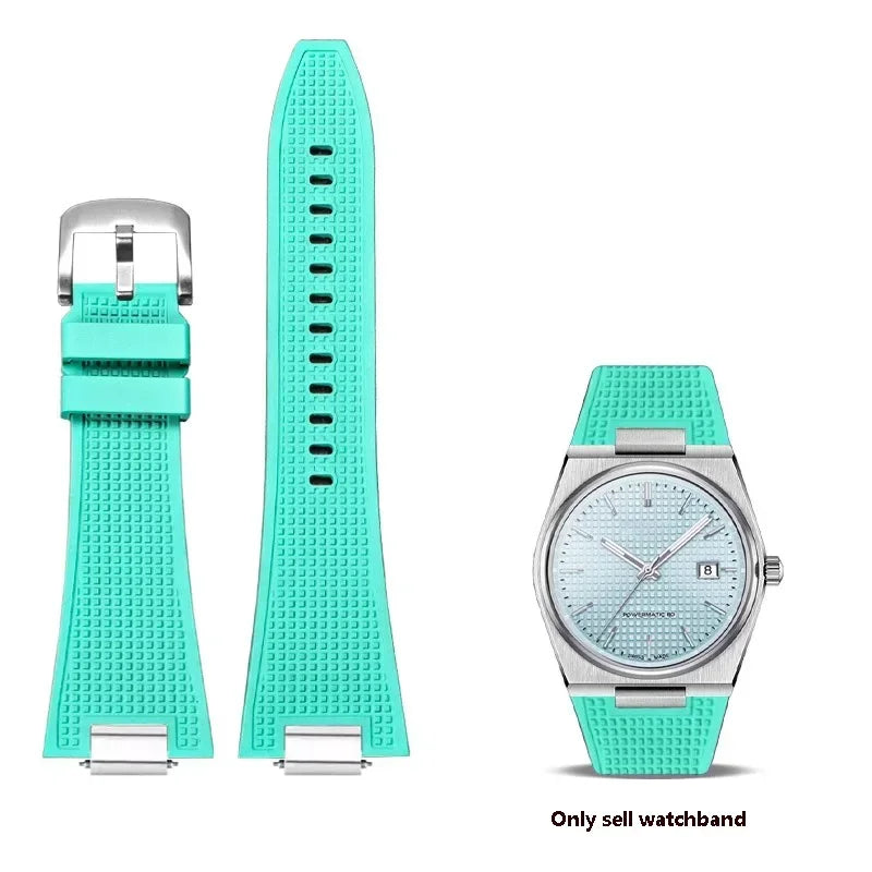 Bracelet de montre en Silicone à dégagement rapide 27mm pour Tissot PRX T137.407 T137.410, Bracelet de montre en caoutchouc fluoré de haute qualité pour hommes