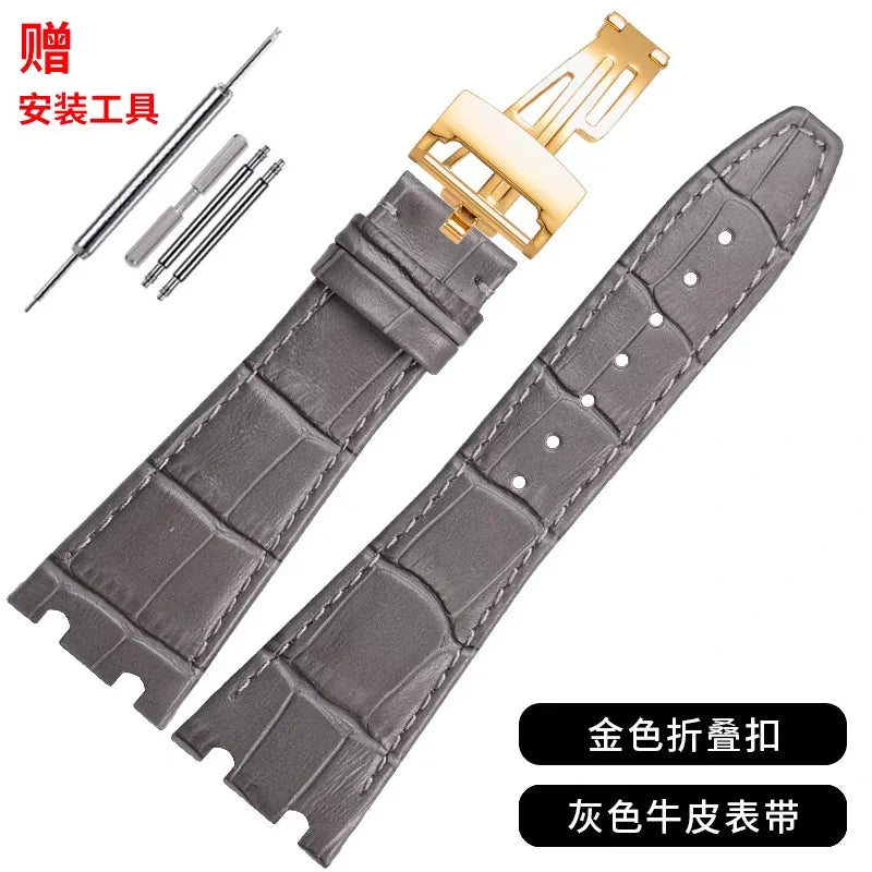 Bracelet de montre en cuir véritable pour Audemars Piguet Royal Oak Offshore AP 15400/15500/26331, Bracelet de remplacement pour hommes et femmes, 26mm