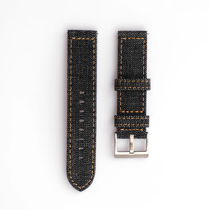 22mm Denim hommes bracelet de montre à dégagement rapide bleu vintage toile coton Jeans Denim bracelets de montre
