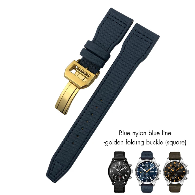 Bracelet de montre en nylon tissé de haute qualité, adapté pour IWC Pilot SPITFIRE MARK 18 Portugieser Portofino TOP GUN Suffino 77 Strap, 20mm, 21mm, 22mm
