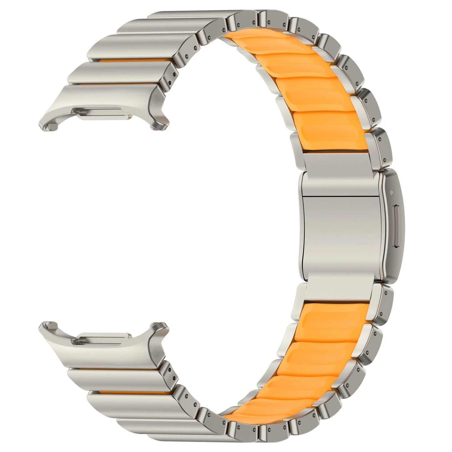 Luxury Titanium Magnetic Bracelet for Samsung Galaxy Watch Ultra 47mm, Silicone Strap for Galaxy Watch 8 40 44 Classic 46