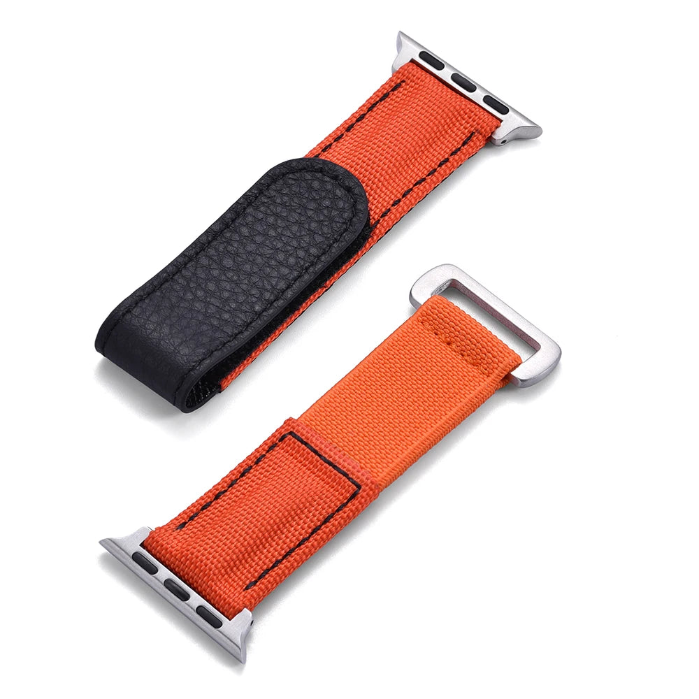 Cinturino Solo Loop in nylon intrecciato per Apple Watch 45mm Ultra 2 49mm 38mm 44mm 40 41mm 42mm, cinturino in pelle per serie 10 9 8 7 5 SE