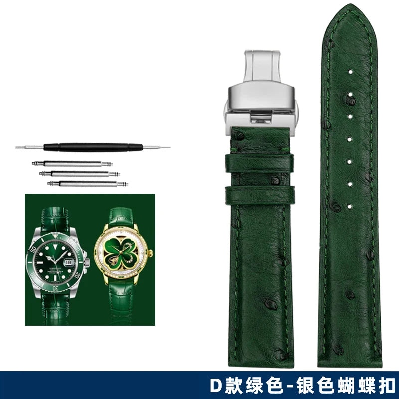 Green butterfly watch strap, 12mm, 14mm, 16mm, 18mm, 20mm, 22mm, high quality, casual, business, watch strap, watch accessories