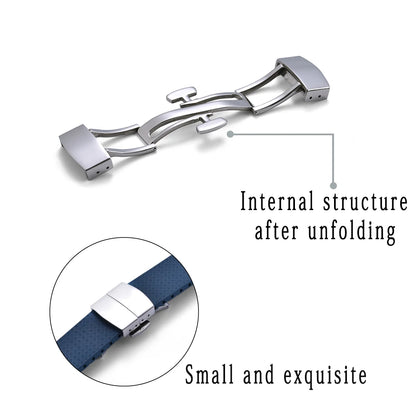 New Design CTS Fluoro-Rubber Watch Strap 18mm 19mm 20mm 22mm Watch Straps with Quick-Release Butterfly Buckle FKM Strap for Cutting to Size