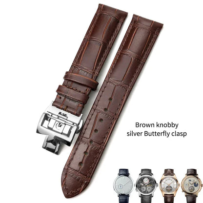 Bracelet de montre en cuir véritable de vache, 19mm, 20mm, 21mm, 22mm, adapté pour Vacheron Constantin, bracelet de montre en cuir de veau crocodile, noir et marron