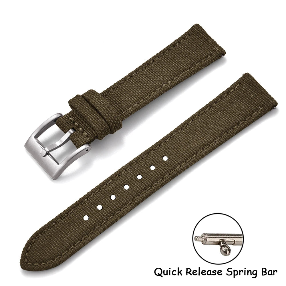 Per Cordura vela cinturino in pelle 18/20/22mm vela cinturini in nylon a sgancio rapido cintura in pelle per Omega Seiko