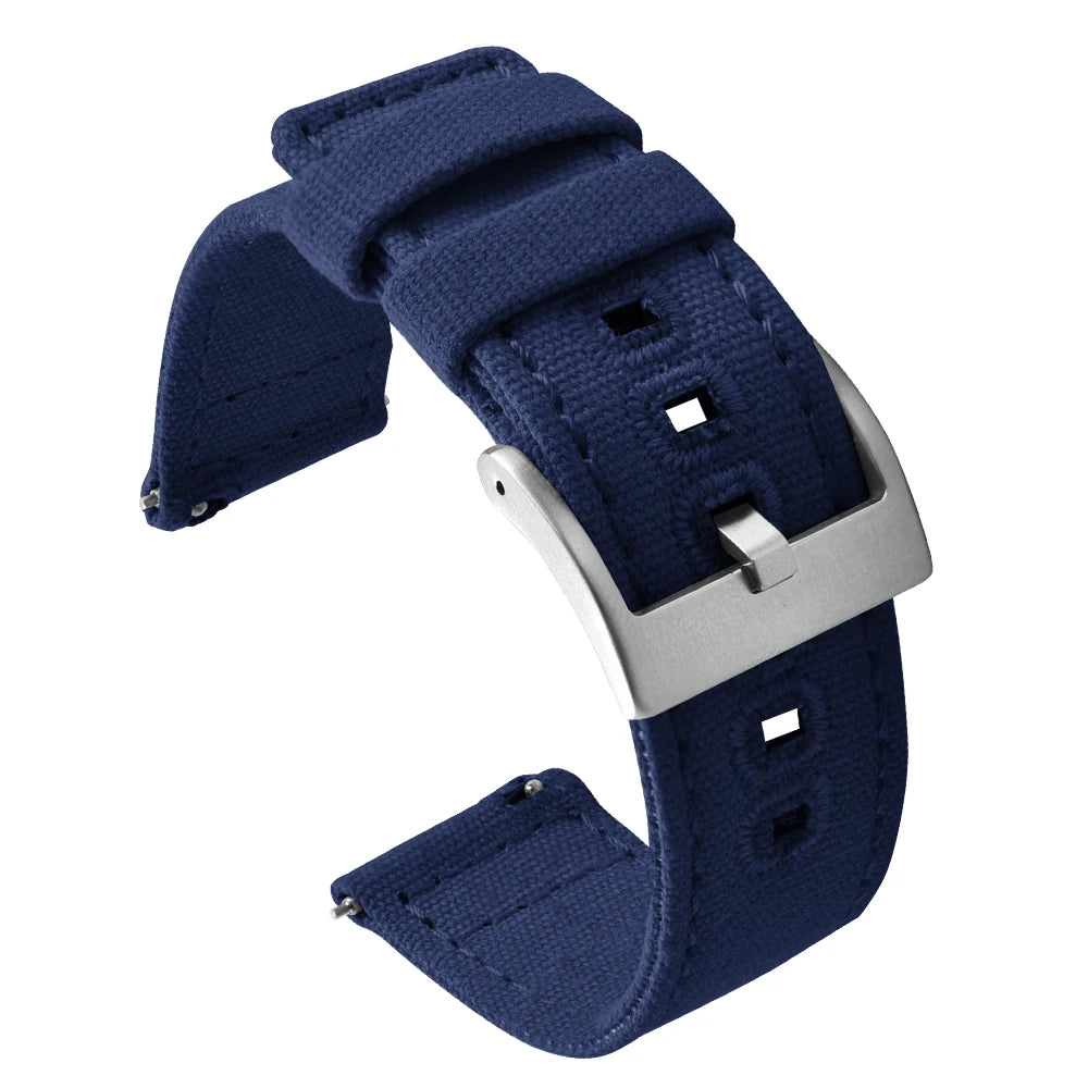 Universal Nylon Watch Strap, 20mm 22mm Quick Release Durable Retro Canvas Sport Belt for Omega Seiko Cartier