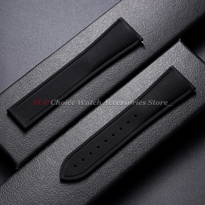 Bracelet universel à dégagement rapide 20mm 21mm 22mm, bracelet de montre étanche en caoutchouc FKM pour Omega, Rolex, Seiko