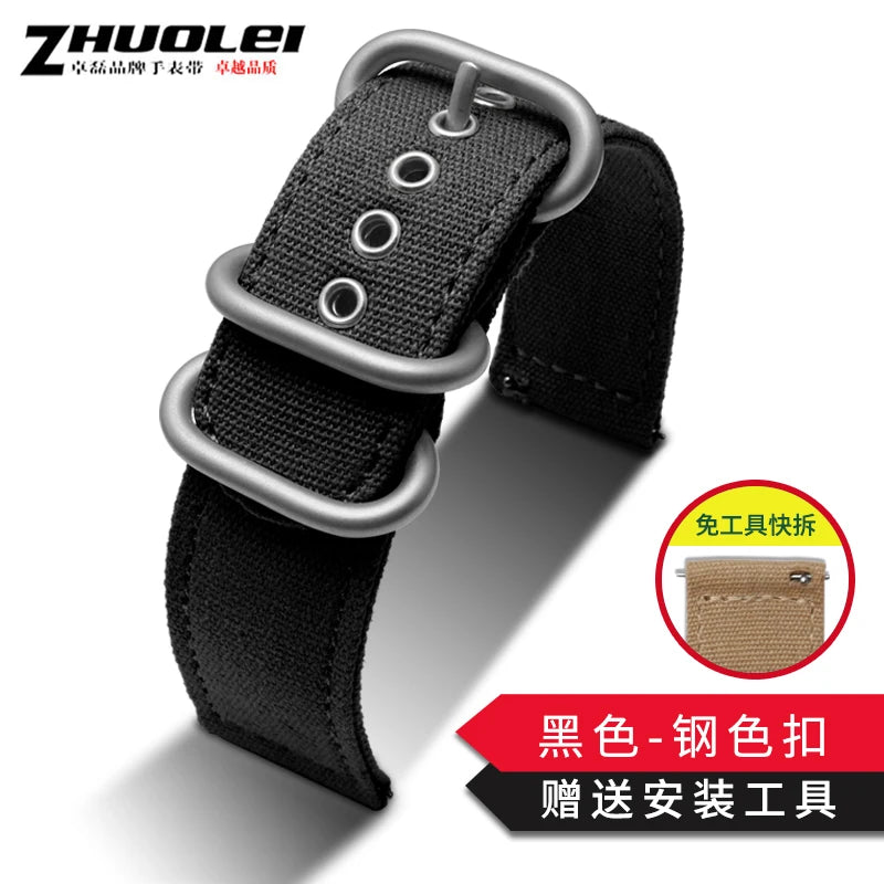 Waterproof Nylon Canvas Watch Strap for Men's Watch Band for Timex Tissot Speed Hamilton Watchband 18mm 20mm 22mm 24mm