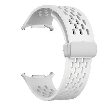 Magnetic Folding Buckle Bracelet for Samsung Watch, Ultra Metal Beads Replacement, Breath-Air Fitness Watch Accessory