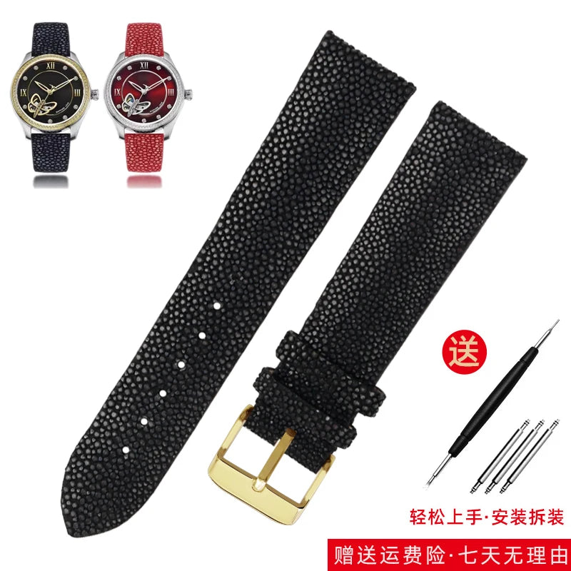 Bracelet de montre en peau de poisson perle pour Huawei TISSOT Omega Mido Tudor bracelet de montre en cuir Manta Ray pour hommes et femmes 20mm 22mm