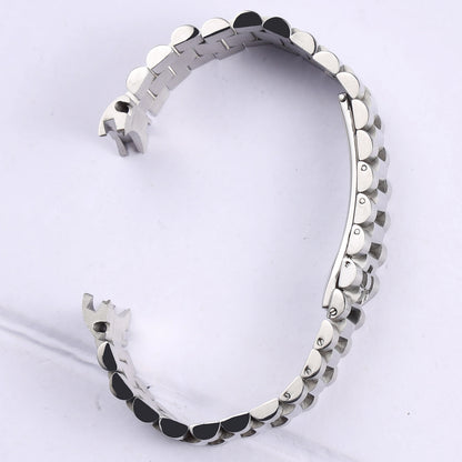 Cinturino per orologio in acciaio inossidabile massiccio argento e oro da 13, 17, 20 e 21 mm per Rolex Oyster Perpetual Date, bracciale metallico.