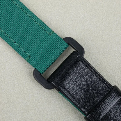 Bracelet de montre en nylon et cuir noir et blanc, 20 mm, extrémités courbées, deux barres à ressort, réglable, pour Rolex DAYTONA SUBMARINER diw Wat