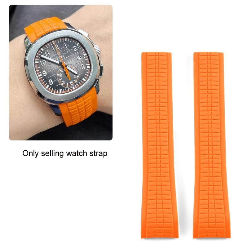 Bracelet de montre 21mm pour Patek - Caoutchouc Premium - Boucle Déployante