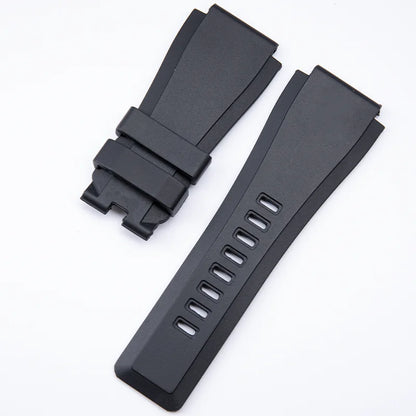 New Black Blue Nature Rubber Watch Strap, Pin Buckle, Accessories for Bell & Ross BR01 BR03 24mm Watch Band, Waterproof Outdoor Strap