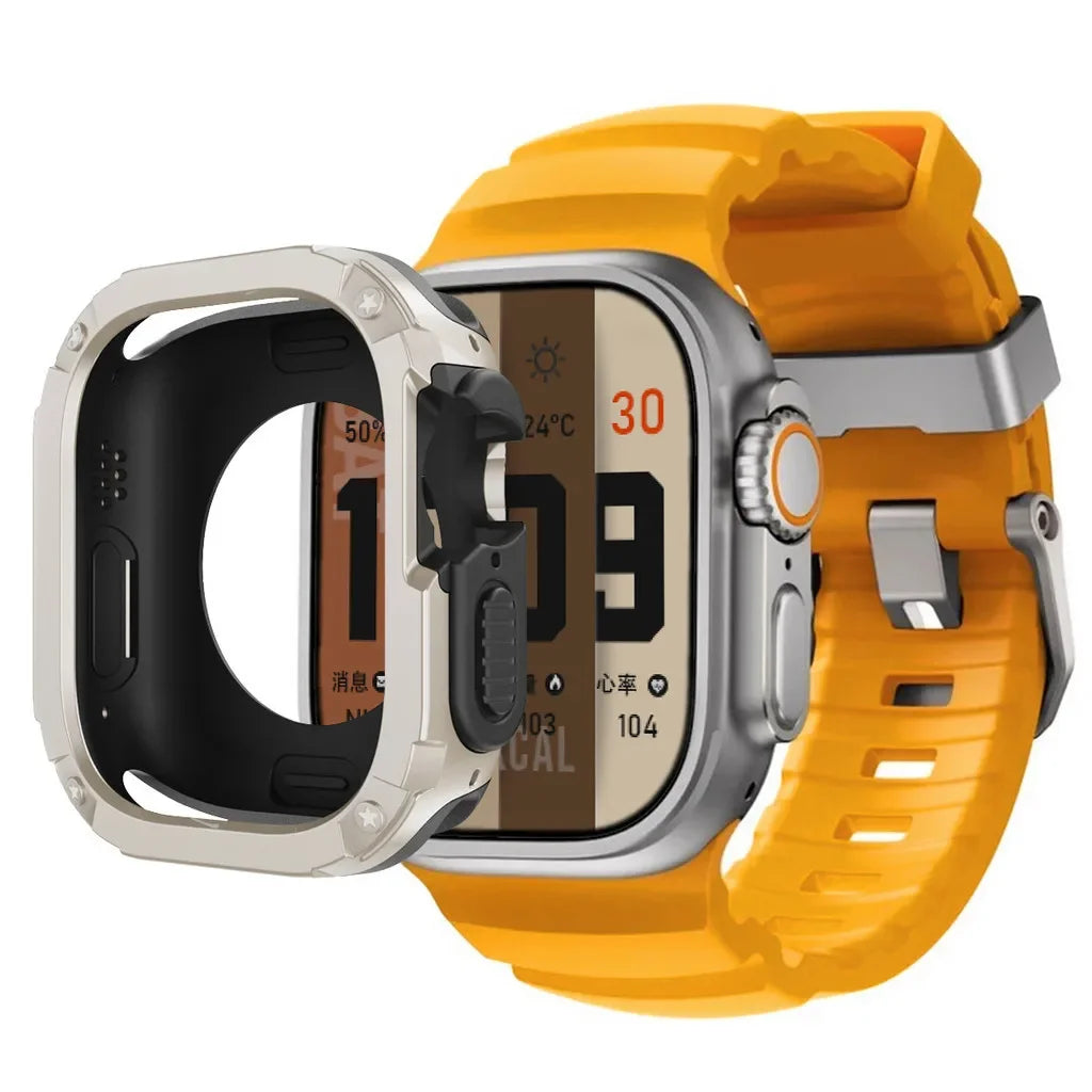 Bracelet de sport en silicone TPU+ pour Apple Watch Ultra 49mm 42 44 45 46mm pour iWatch Series 10 9 8 7 SE