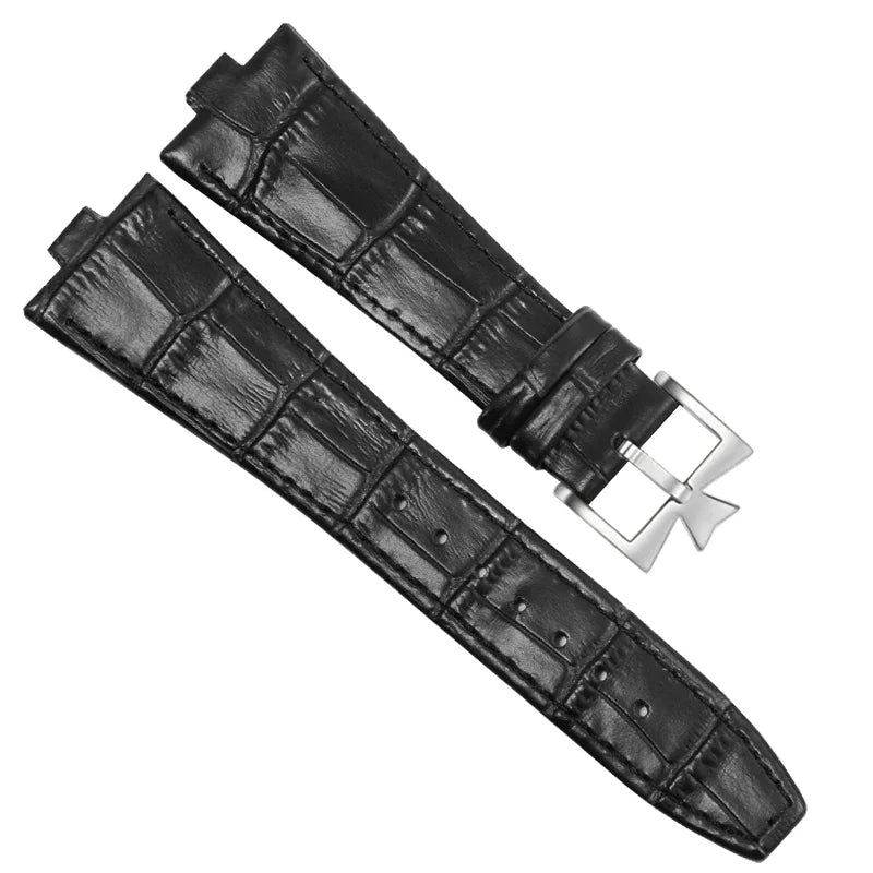 Echtleder-Uhrenarmband für Vacheron Constantin OVERSEAS, Serie 4500V 5500V P47040, Edelstahlstruktur, Herren-Uhrenarmband, 25x8