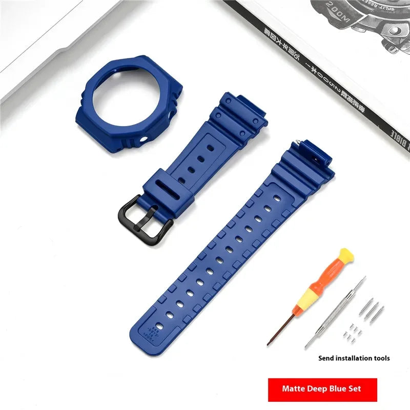 Bracelet de montre en résine pour Casio G-SHOCK GA-2100 GA-2110, Kit de modification de bracelet de montre en caoutchouc étanche pour hommes, avec outils