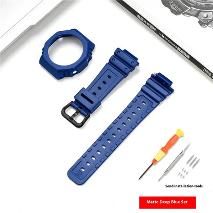 Bracelet de montre en résine pour Casio G-SHOCK GA-2100 GA-2110, Kit de modification de bracelet de montre en caoutchouc étanche pour hommes, avec outils