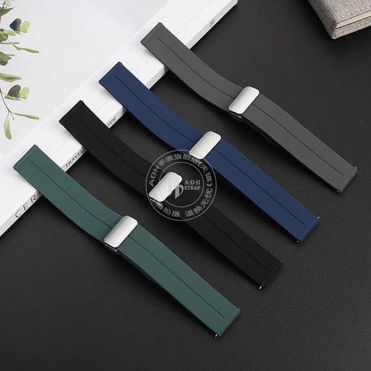 Bracelet en Silicone souple de 22mm pour Casio Marlin MDV-106 Duro MDv106 MTP-1374 1375 EFS-S510 EFV-540, boucle pliable magnétique