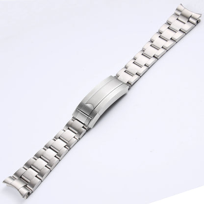 Bracelet de montre en acier inoxydable massif, argent noir, 20mm 21mm, pour boîtier NH35 Rolex Submariner Daytona, extrémité courbe, bracelet en métal