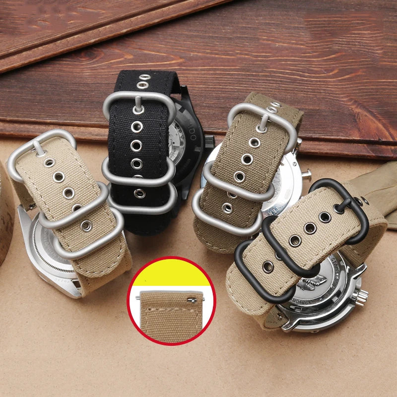 Waterproof Nylon Canvas Watch Strap for Men's Watch Band for Timex Tissot Speed Hamilton Watchband 18mm 20mm 22mm 24mm