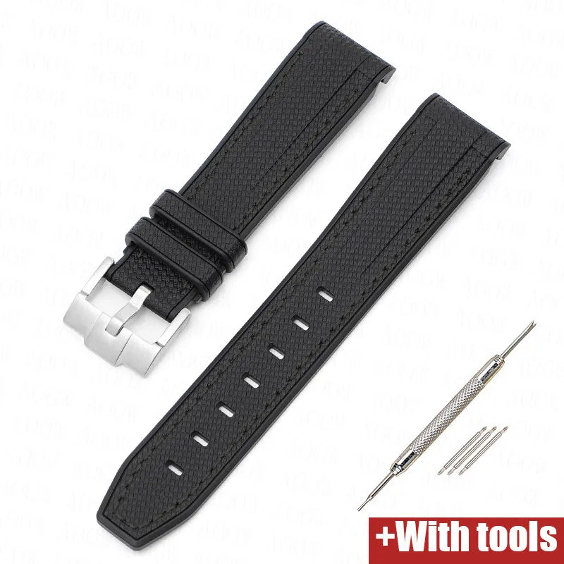 Bracelet de montre en caoutchouc et Silicone, 20mm, pour Omega X Swatch Joint MoonSwatch, pour Seamaster 300, pour hommes et femmes, extrémité incurvée