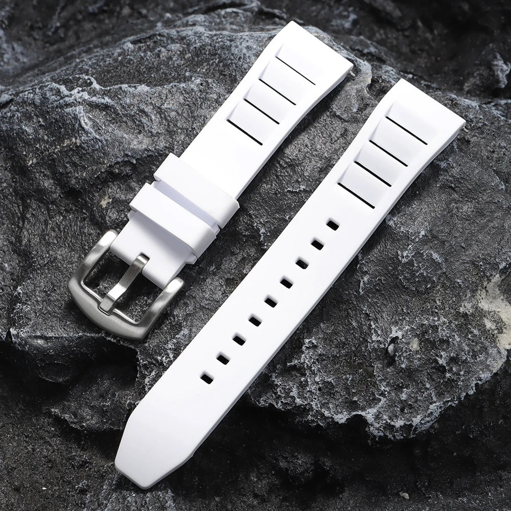 Bracelet en caoutchouc silicone respirant 20 mm 22 mm pour hommes et femmes, à libération rapide, étanche, pour plongée et sport, bracelet de remplacement pour montre