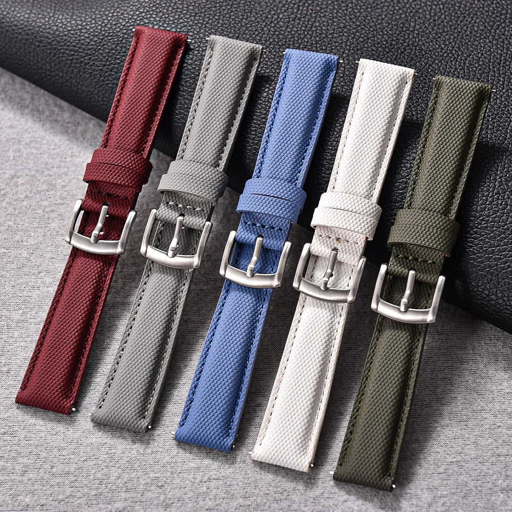 New Sailcloth Coated Sport Watch Strap 18/19/20/22mm Quick Release Waterproof Wristband for Huawei/Samsung Smartwatch Accessories